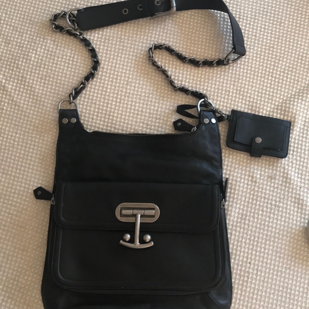 Sophia Kokosalaki black leather crossbody bag